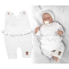 Pletené láclové kalhoty Girl s volánkem, Baby Nellys, bílé