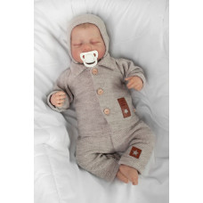 Pletený svetřík s knoflíčky Boy, Baby Nellys, béžový, vel. 74