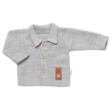 Pletený svetřík s knoflíčky Boy, Baby Nellys, šedý, vel. 74