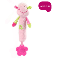 Plyšová hračka s pískátkem a kousátkem Sweet Lambie - růžová