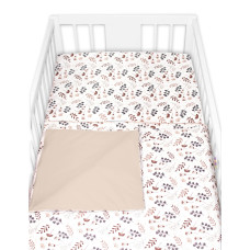 Povlečení do postýlky, 2D sada bavlna - Louka, Baby Nellys, béžová/hnědá
