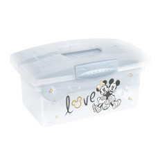 Přenosný box s organizérem Mickey Mouse, transparentní/modrá