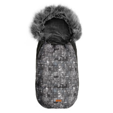 Prošívaný fusák s kožešinou 100x45cm, SENSILLO OLAF DOTS - grafit