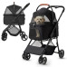 Qppet Bobbie Pet Stroller – kočárek pro psy a kočky černý, do 15 kg, skládací