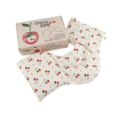 Ramenní nahřívací pás s třešňovými pecičkami, termofor - Cherry life, ecru