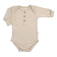 Rostoucí body NATURE, dlouhý rukáv s knoflíčky, bavlna, béžová,56/62