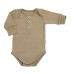 Rostoucí body NATURE, dlouhý rukáv s knoflíčky, bavlna, fango, 68/74