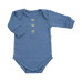 Rostoucí body NATURE, dlouhý rukáv s knoflíčky, bavlna, jeans, 62/68