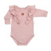 Rostoucí body NATURE, dlouhý rukáv s volánky, bavlna, starorůžová, vel. 68/74