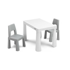 Sada dětského nábytku TOYZ MONTI 1+2, šedá/bílá