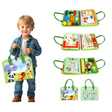 Senzorická busy kniha látková Safari 2Kids Toys – knoflíky, zipy, tkaničky
