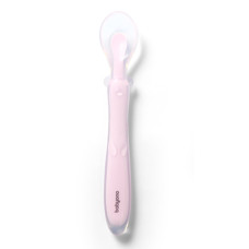 Silikonová lžička měkká, flexibilní - růžová, BabyOno