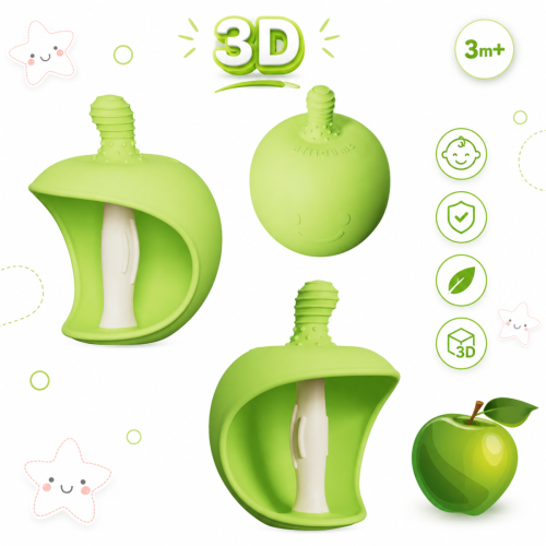Silikonové kousátko 3D Apple, GiliGums, zelené Silikonové kousátko 3D Apple, GiliGums, zelené