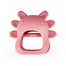Silikonové kousátko Axolotl - růžové, 3m+