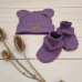 Stylová čepička s oušky s botičkami, 2D - purple, vel. 80/86