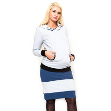Těhotenská sukně Be MaaMaa - LORA jeans/sv. šedé