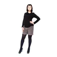 Těhotenské manšestrové kraťásky Be MaaMaa - DINA šedá, vel. M