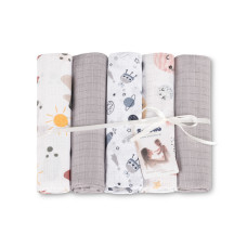 Tetra pleny Basic 70×80 cm Cosmos grey - sada 5 ks, 100% bavlna