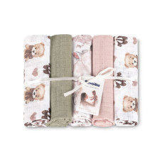 Tetra pleny Basic 70×80 cm Teddy Pink – sada 5 ks, 100% bavlna
