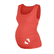Top, tílko Dana s potiskem Nožiček  - koral, vel. L/XL