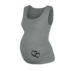 Top, tílko Dana s potiskem Srdíček  - šedé, vel. L/XL