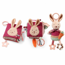 Velká sada senzorických hraček Rabbit Karo BabyOno - kostka, knížka, závěsná hračka