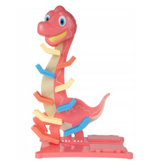 Veselá hrající autodráha/skluzavka Dino + 6 autíček, oranžová