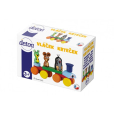 Vlak Krtek dřevo 15cm v krabičce