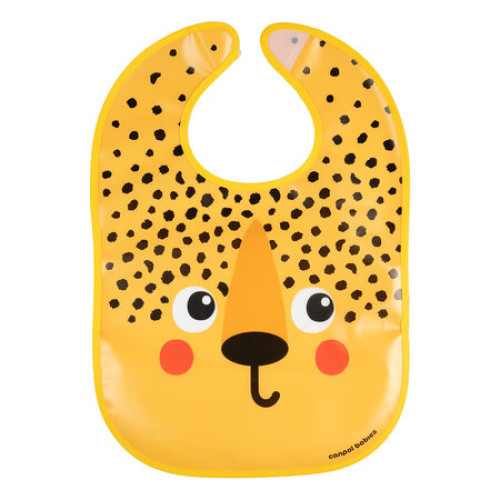 Voděodolný bryndák s kapsou Canpol Babies BabiesBoo Gepard – od 6 měsíců, oranžový Voděodolný bryndák s kapsou Canpol Babies BabiesBoo Gepard – od 6 měsíců, oranžový