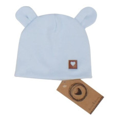Z&Z Dvouvrstvá bavlněná čepička LOVE TEDDY, sv. modrá, vel. 68/74