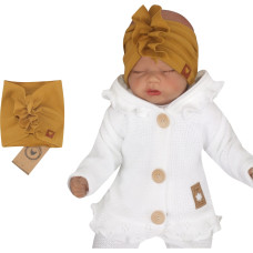 Z&Z Stylová bavlněná Čelenka/Turban, hořčicová, vel. 80/98