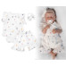 Zavinovací body, kraťasky + čelenka, mušelín, Srdíčko, Baby Nellys, smetanové, vel. 86
