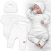 Žebrovaná rostoucí souprava 3D, Baby Boy - bílá Žebrovaná rostoucí souprava 3D, Baby Boy - bílá