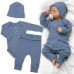 Žebrovaná rostoucí souprava 3D, Baby Boy - jeans, vel. 68/74 Žebrovaná rostoucí souprava 3D, Baby Boy - jeans, vel. 68/74