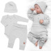 Žebrovaná rostoucí souprava 3D, Baby Boy - šedá Žebrovaná rostoucí souprava 3D, Baby Boy - šedá