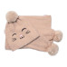 Zimní čepice s bambulí + šál, Kitty, Baby Nellys - cappuccino, vel. 54/58