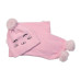 Zimní čepice s bambulí + šál, Kitty, Baby Nellys - růžová, vel. 54/58
