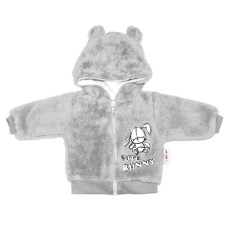 Zimní kabátek chlupáčková bundička s kapucí Cute Bunny Baby Nellys - šedá, vel. 74