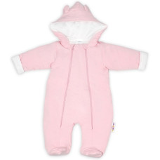 Zimní kombinézka s dvojitým zapínáním, s kapucí a oušky, sv. růžová, Baby Nellys
