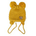 Zimní pletená čepice Teddy Bear na zavazování, hořčicová, 68/80, (6-12m), Baby Nellys