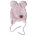 Zimní pletená čepice Teddy Bear na zavazování, růžová, 68/80, (6-12m), Baby Nellys