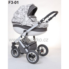 Luxusní kombinovaný kočárek + rukávník v barvě ZDARMA  !!!    BABY-MERC FASTER STYLE III č. 21C