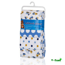Luxusní látkové pleny s jemným flanelem modré bagry 4 kusy T-TOMI
