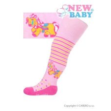 Bavlněné punčocháčky New Baby růžové s koníkem