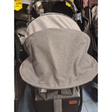 Univerzální Sluneční kšilt na kočárek s UV filtrem na kočárek  ČESKÁ VÝROBA ! BABY-TEX   sv.šedá + stříbrná nitka
