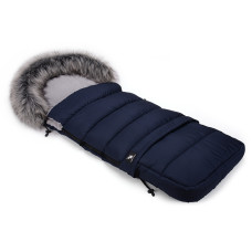 Luxusní zimní fusak combi - kožich COTTONMOOSE  tm.modrý