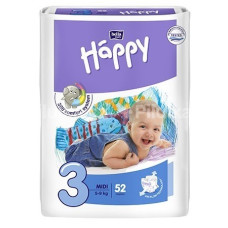  Happy Midi dětské pleny 52 ks 5 - 9 kg