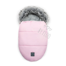 Luxusní zimní fusak s kožešinou FLOO FOR BABY  růžový