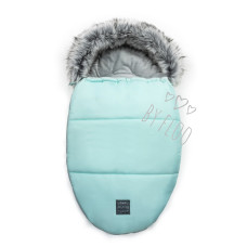Luxusní zimní fusak s kožešinou FLOO FOR BABY  mentolový