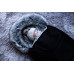 Luxusní set - zimní fusak s kožešinou + rukavice   FLOO FOR BABY černá